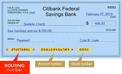 Verify a check from CITIBANK-FEDERAL-SAVINGS-BANK