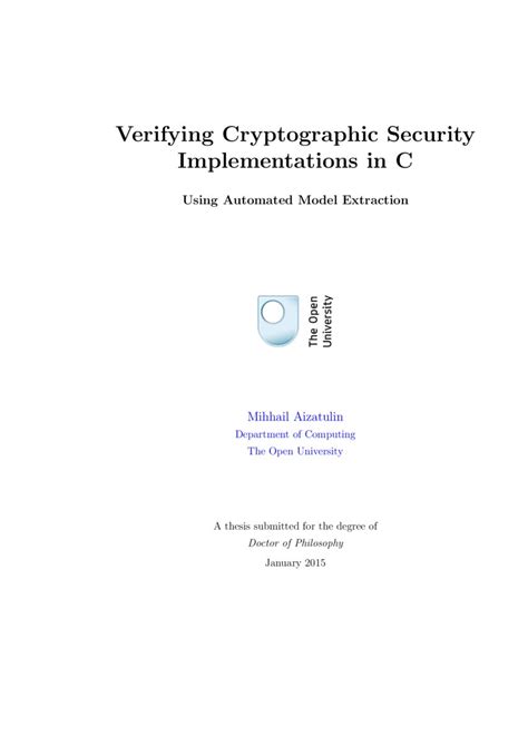 Verifying Cryptographic Security Implementations in C Using …