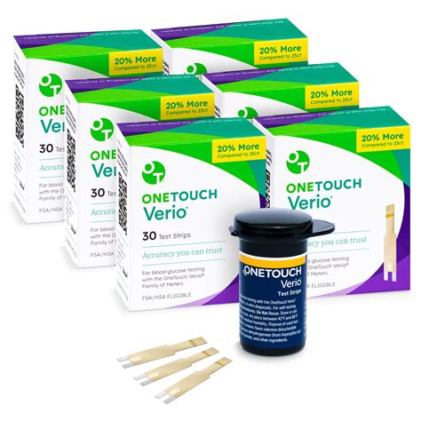 Verio Test Strips for Diabetes 30 Count Diabetic Test