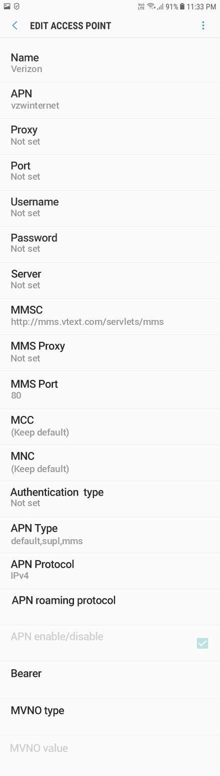 Verizon Apn Settings For Android