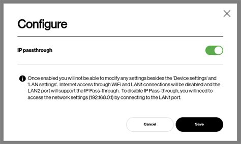 Verizon Internet Gateway Bridge Mode