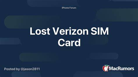 Verizon Lost Sim Card