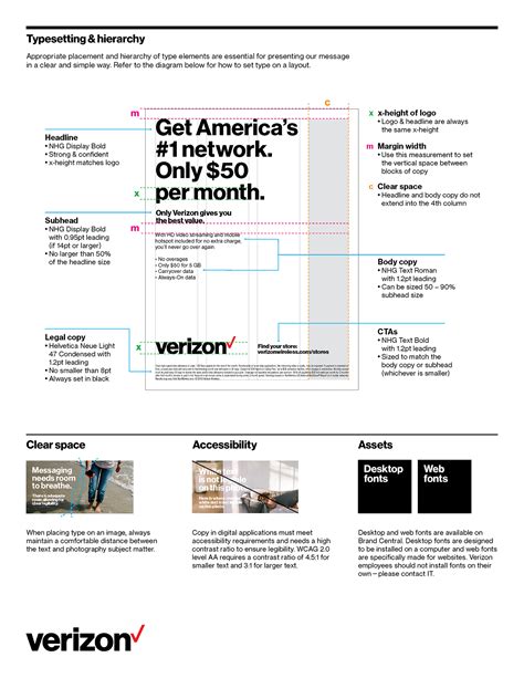 Verizon Typography Cheat Sheet on Behance
