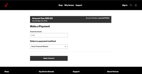 My Verizon Website - Pay Bill / Manage Bill Set