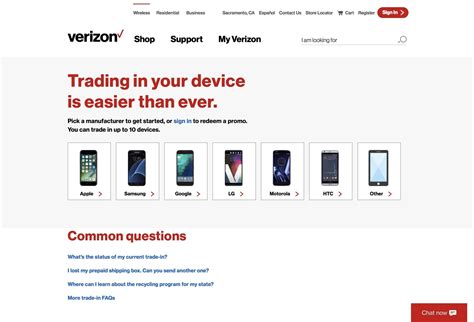 Verizon phone trade-in instructions. Learn how to trade in your phone, tablet, smartwatch or other device to Verizon for account credit, instant credit or gift cards. Find out what types of devices are eligible, how to clear personal information, how to package and send your device, and how to get credit for your trade-in. 