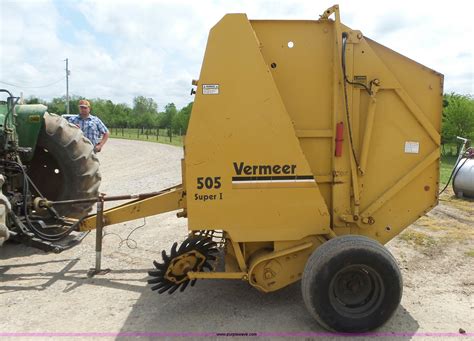1989 Vermeer 505 Super I. Pre-Owned 1989 Vermeer 505 Super I Round Baler, 5' x 5' Bales, Twine Wrap, 540 PTO, Manual Electric, SOLD AS IS. More Less. Selling Price - $3,995.00. Images; 360° View; Selling Price - $3,995.00.