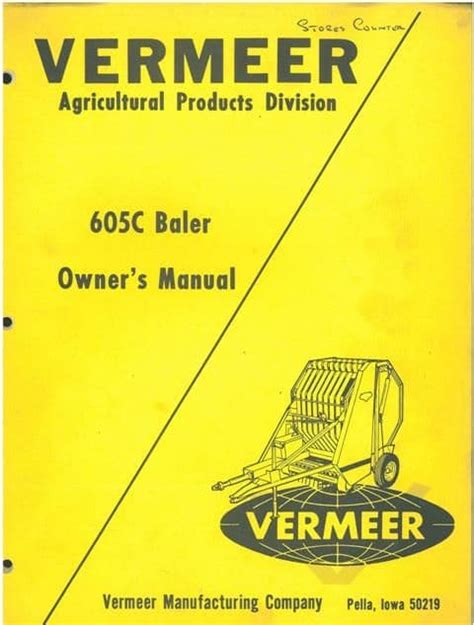 Vermeer 605c round baler operators parts manual. - 1989 acura legend brake caliper bracket manual.