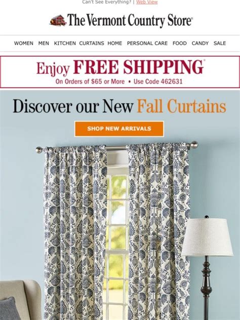 The Vermont Country Store is now the exclusive seller of Country Curtains. You'll find a great selection of the Country Curtains you loved, plus our signature curtain collections - over 500 styles in all! Sign up to receive the latest info on new products, special offers, and exclusive sales.