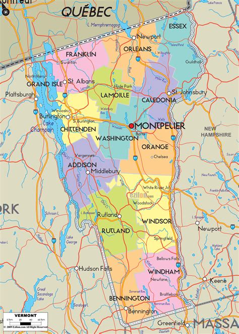 Download Vermont State Map Fold Map By American Map Company