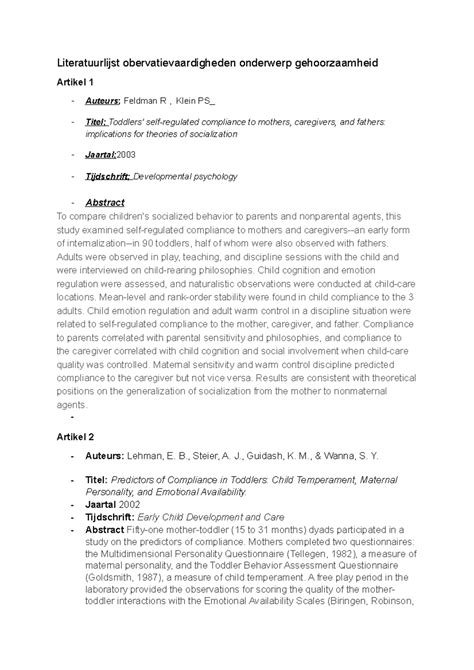 Verplichte literatuurlijst