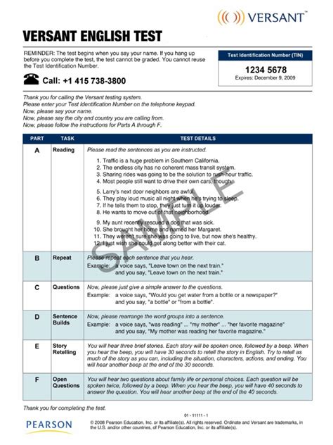 Versant test pdf.  The document provides an .  Guides are available for each of our Versant ...