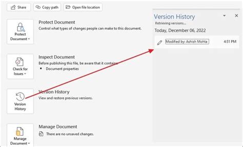 Versionshistorik word mac