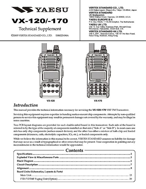 Vertex yaesu vx 120 vx 170 service repair manual. - The alfa romeo gtv spider 916 technical manuals.