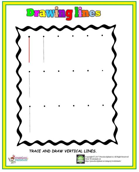 Vertical Line Tracing Worksheet 1