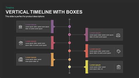 Vertical Timeline PowerPoint Template and Keynote with Boxes