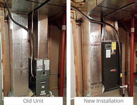 Vertical air handler installation.  The cooling and heating coils are contai...