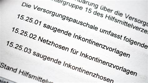 Vertrag Versorgung mit aufsaugenden Inkontinenzhilfen im