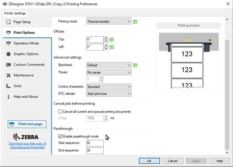 Verwenden des Pass-Through-Modus für Druckercode mit dem …