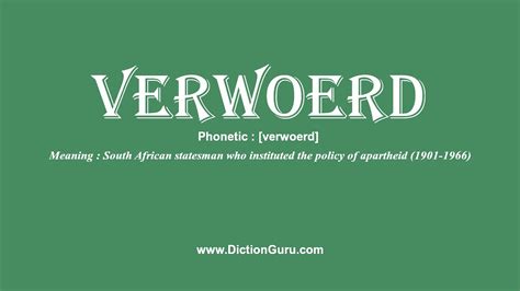 Verwoerd meaning