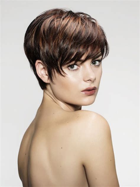 Very short brown hair with highlights. January 23, 2023. The pixie cut is an iconic short haircut for women that can work on all hair types and face shapes. A pixie haircut is perfect if you want short hair that is easy to style for a sexy look every day. With a variety of trendy and low-maintenance styles, there are many different types of pixie cuts to consider. 