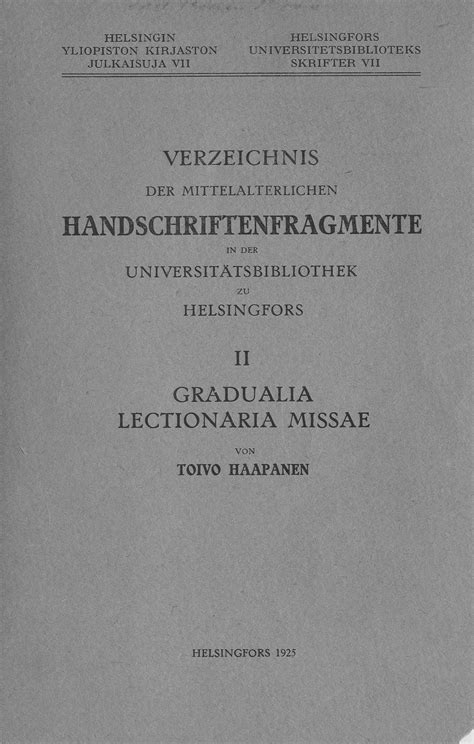 Verzeichnis der mittelalterlichen handschriftenfragmente in der universitätsbibliotek zu helsingfors. - Stihl 064 066 chain saw service repair workshop manual download.