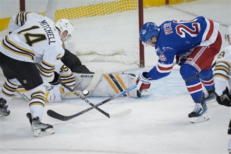 Vesey puts New York ahead, Krieder scores 2, Rangers beat Bruins 7-4 in matchup of East’s top teams