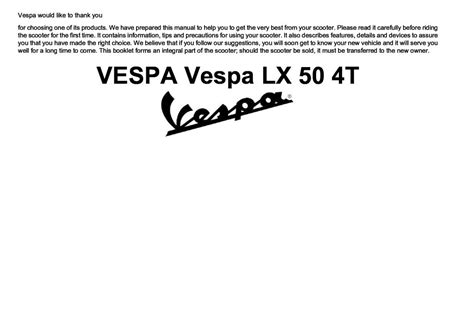 Vespa lx50 4 stroke 4 valve full service repair manual 2008 2012. - Student activity guide for ryans managing your personal finances 6th.