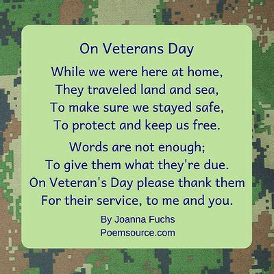 Veterans Day Poems Respect And Admiration For Our Heroes