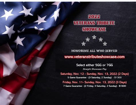 Veterans Tribute Showcase 11/10/2023 - 11/12/2023. T