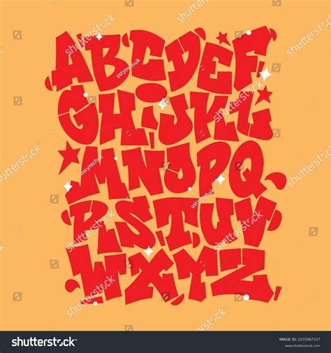 Vettoriale Stock old shcool Graffiti alphabet decorative lettering ...