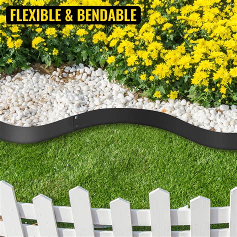 Vevor landscape edging. [High-quality steel material] - the landscape edging is comprised of the premium galvanized steel that is used is known for its long lifespan [Pound-IN landscape edging] - thickness: 0.07 inch/1.8 mm; this 6pcs steel landscape edging is 40 inches in length, 6 inches in height; the deep barrier keeps grass from sneaking under and infiltrating your flower beds 