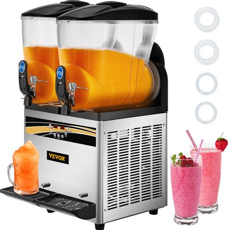 Vevor margarita machine. A Drink for Everyone: This frozen drink machine can make many different types of drinks, such as margaritas, slushies, frozen coffee, alcoholic drinks, fruit drinks, and smoothies. ... VEVOR Commercial Slushy Machine, 36L/9.6Gal Stainless Steel Margarita Smoothie Frozen Drink Maker, 150 Cup Triple Bowl … 
