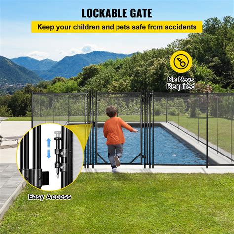Discover VEVOR Sentry Security Pool Fence 4x12ft Removable Pool Fence Hole Size 1.1x 3.5in Pool Fences for Inground Pools 11 Sleeves Pool Fence Diy by Life Saver Fencing Section Kit Black, Convenient To Install and Durable & Sturdy Material at lowest price, 2days delivery, 30days returns.. 