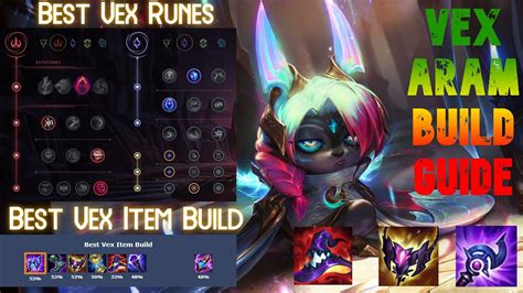 Vex aram runes. Our Zilean ARAM Build for LoL Patch 13.20 is updated daily with the best Zilean runes, items, counters, skill order, build order, mythic items, summoner spells, trinkets, and more. METAsrc calculates the best Zilean build based on data analysis of Zilean ARAM game match stats such as win rate, pick rate, KDA, ban rate, etc. 
