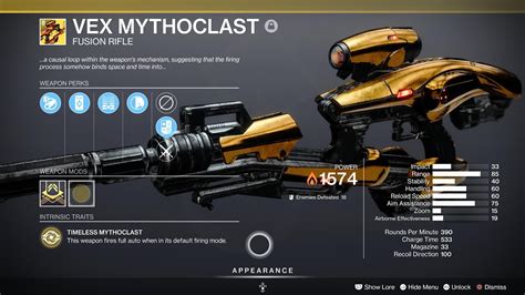 Vex mythoclast drop rate. the drop rate sucks, ive seen people getting a 2nd or even a 3rd since the vault reopened ( someone in my fireteam got their 2nd tonight ) and there are still some of us waiting for our 1st. it wouldnt be so bad except with this seasons weapons of choice being FR's and LFR's it feels like those of us that dont have it are at a disadvantage. 