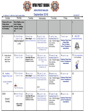 Vfw post 7968 calendar. VFW - Veterans of Foreign Wars Post 7968, POST 7968. HOME; ABOUT. ... PODCAST CALENDAR NEWS HALL RENTAL CALENDAR. CONTACT; LOGIN. WebMail Members Only Site Admin. ... Contact a VFW Representative for Help With VA Benefits & Claims at our post. VFW Service Officer Jerome Stinson at 480-664-3047 