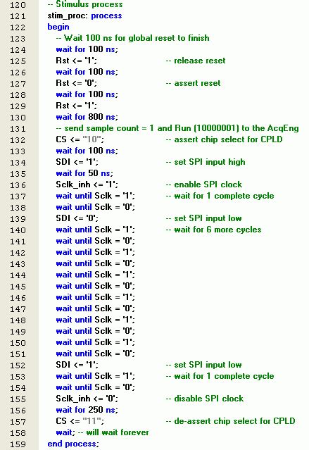 Vhdl testbench procedure example.  We start by looking at the architecture of a VHDL test be...