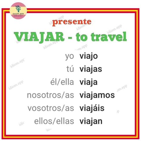 Viaje Conjugation Conjugate Viajar in Spanish