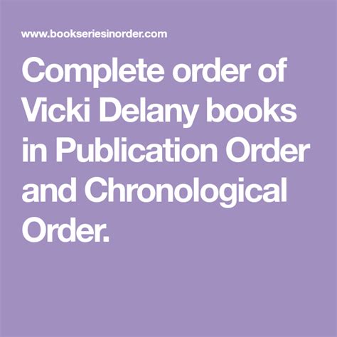Vicki delany books in order