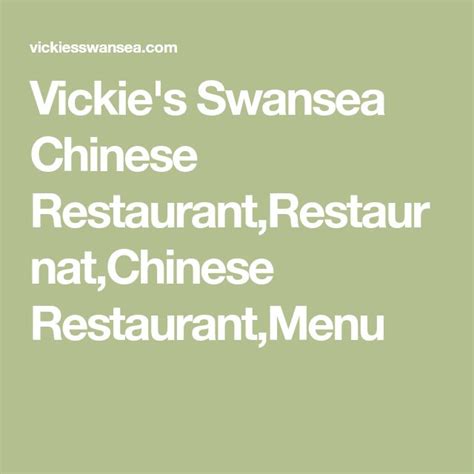 Vickie's swansea chinese restaurant menu. Muswanna. Claimed. Review. Save. Share. 48 reviews #77 of 363 Restaurants in Swansea $$ - $$$ Chinese Japanese Asian. 13 Dillwyn Street, Swansea SA1 4AQ Wales +44 1792 979729 + Add website. Closed … 