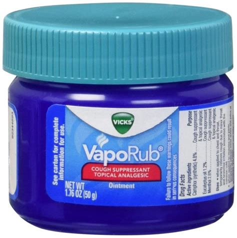 Vicks VapoRub Ointment, 1.76 Ounces. Visit the Vicks Store. 4.7 4,651 ratings. #1 Best Seller in Cough & Cold Chest Rubs. -47% $599 ($3.40 / Ounce) List Price: $11.25. Get Fast, Free Shipping with Amazon Prime. Available at a lower price from other sellers that may not offer free Prime shipping. Brand.