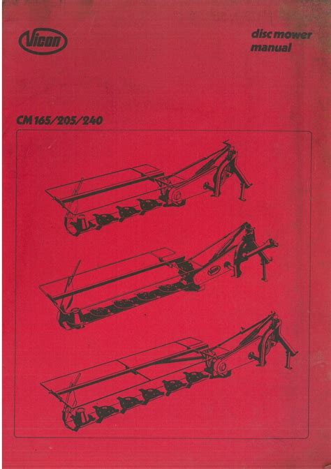 Vicon disc mower parts manual cm165. - Manual for a 140 international harvester farmall.