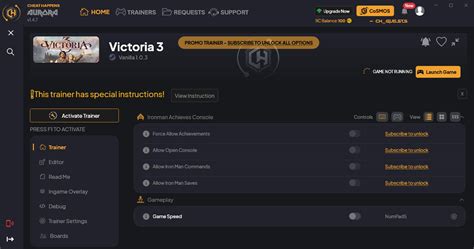 Victoria 3 Trainer Cheat Happens PC Game Trainers