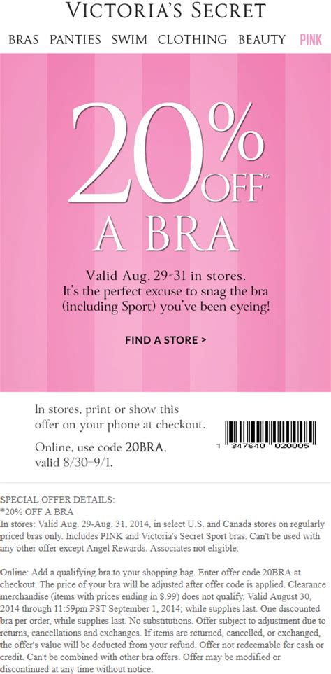 Victoria secret coupon code 20 off dollar50. Total Codes. 60. Best Discount Code. 60 % off. Best $ Off Code. $ 50 off. Sign up to receive emails on exclusive offers, new products, and events. Become an Angel cardholder and get $15 off, earn rewards with purchases, and receive a birthday gift. Register an email address with the card to get notice of sales, promotions, and coupons. 