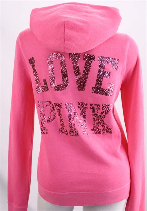 Victoria secret love pink sweatshirt. Victoria's Secret Pink Perfect Full Zip Hoodie Large White Navy Red. $4999. $5.65 delivery Oct 19 - 23. Or fastest delivery Oct 17 - 19. 