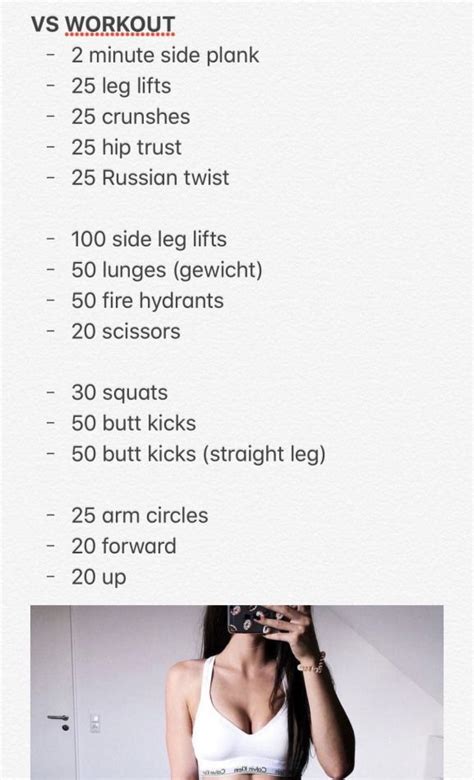 Victoria secret workout. Chloe Burcham tried every VS workout she could find and shared her results, tips, and equipment. She found that some workouts worked better than others, but all of them … 