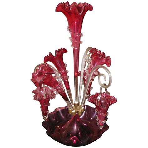 Victorian Cranberry Glass Epergne For Sale at 1stDibs epergne …