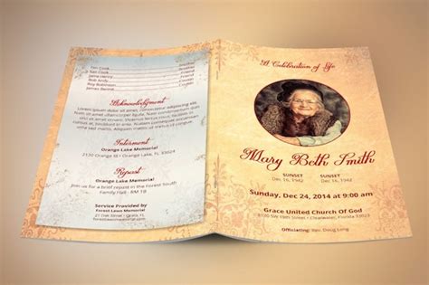 Victorian Funeral Program Publisher Template