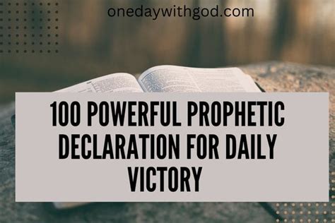 Victory declaration prayers. .  And for daily prayers and declarations, 📕 grab ...