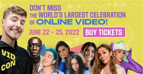 What fans should know about VidCon 2022. Regarding the dates, VidCon's official website mentions the following: 'We can't wait to see you at VidCon US 2022, happening June 22-25, 2022 at the .... 